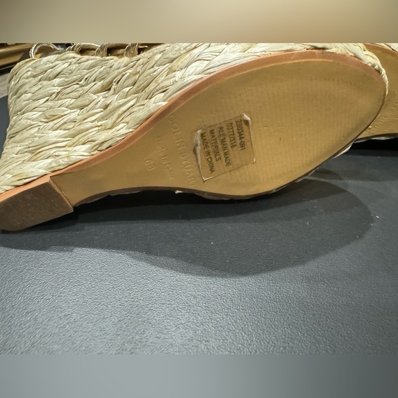 COLIN STUART Wedge shoes, ankle strap gold laces - Picture 8 of 11